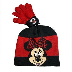 Minnie Mouse Hat and Glove Set